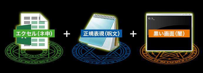 エクセルと正規表現とコマンドプロンプトを活用します